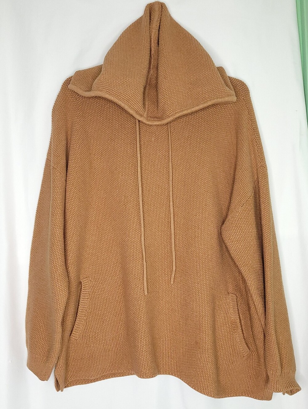 Wrap London Camel Knit Hoodie Sweater